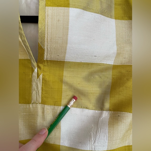 Vintage Star of Siam yellow gold gingham silk dress - Picture 9 of 10